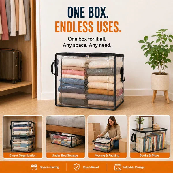 Buy 2 Get 1 Free❤️📦Large Heavy-Duty Thick Plastic Clear Storage