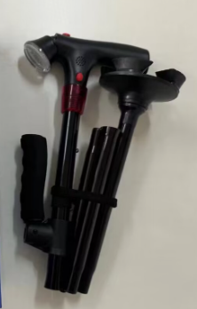 🦯 Elder Support Cane with LED light & Emergency Alert 🚨