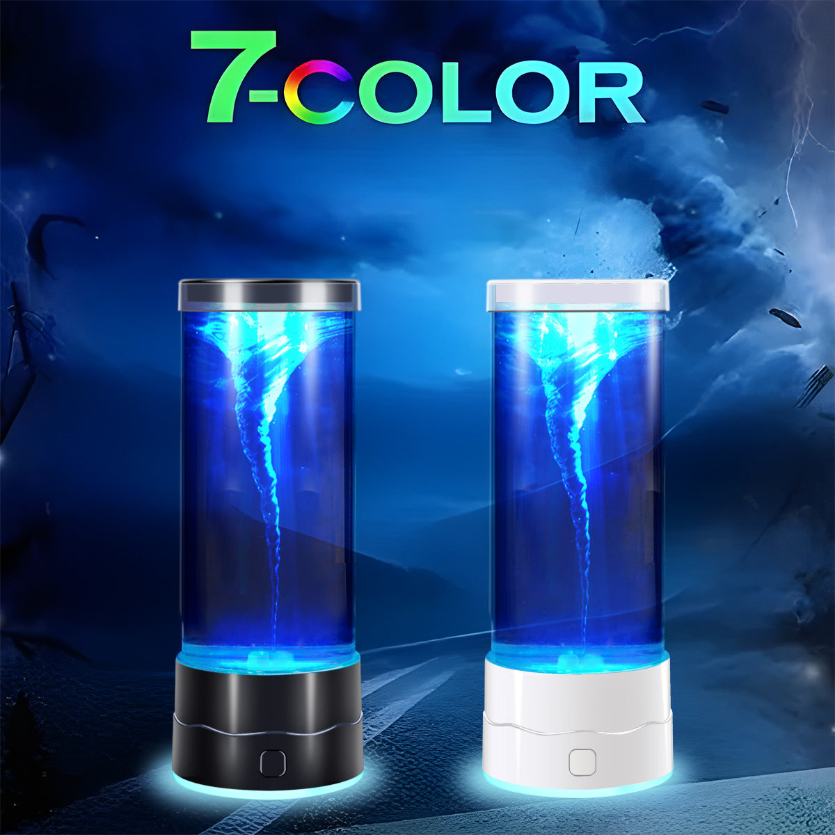 🌪️7-Color LED Tornado Lamp🎨💡